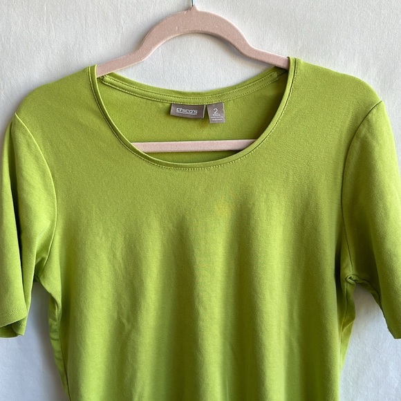 Chico’s lime green short sleeve tee, size 2 (L) - Picture 2 of 6